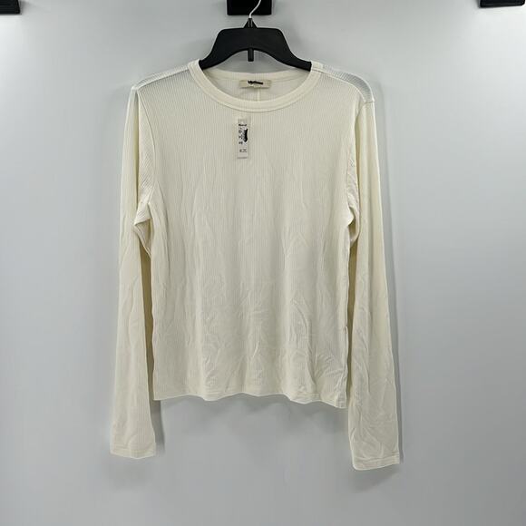Madewell Women's Modal Ribbed Longsleeve Crewneck - Ivory - XL - NWT - Picture 1 of 5